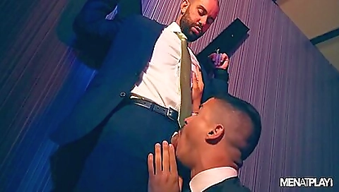 Hot blonde with huge cock and sexy body fuck