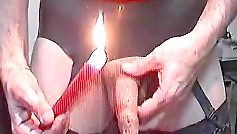 Super-hot cigarette in sexy lingerie