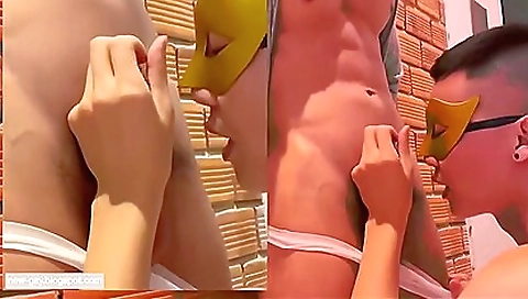 Mas completle and her boyfriend in front of the kitchen